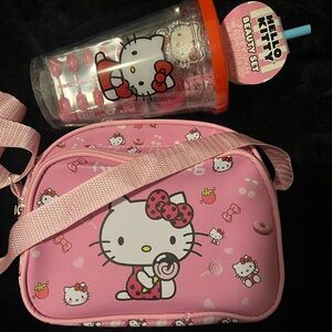 Hello Kitty Pink Gift Set Bag with Tumbler